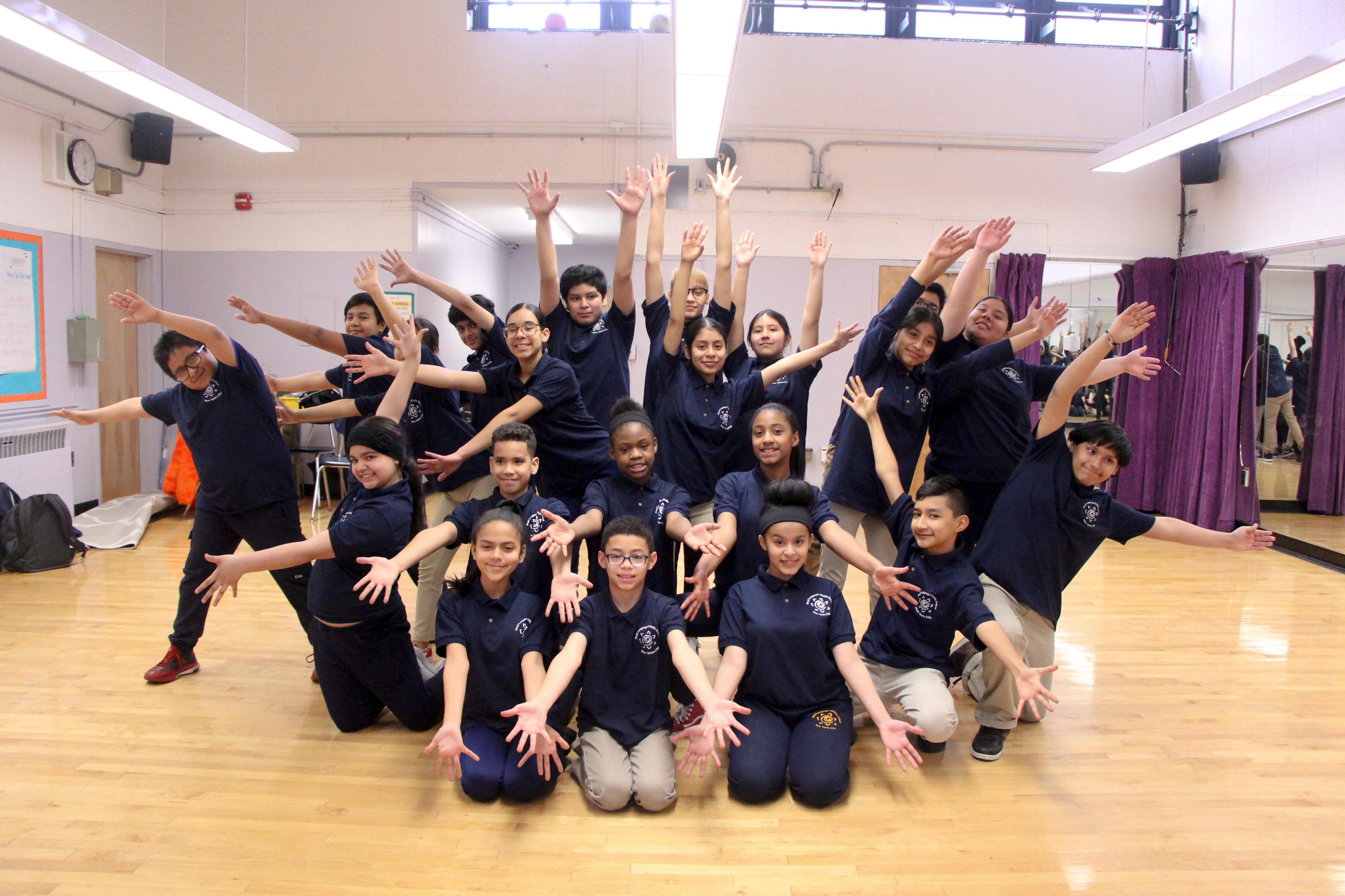 A group of children in a dance class