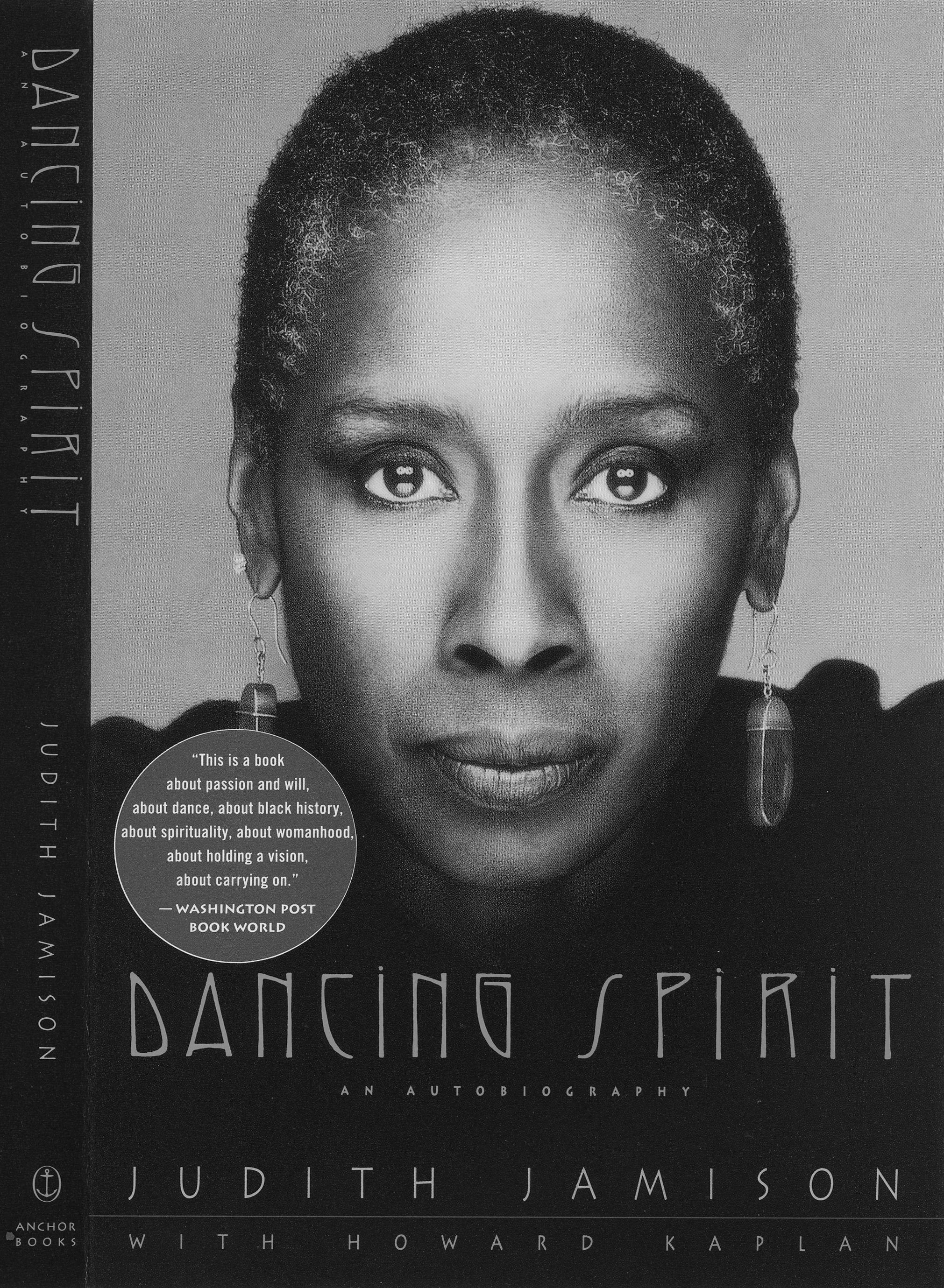 Portriat of Judith Jamsion on the cover of her book "Dancing Spirit"