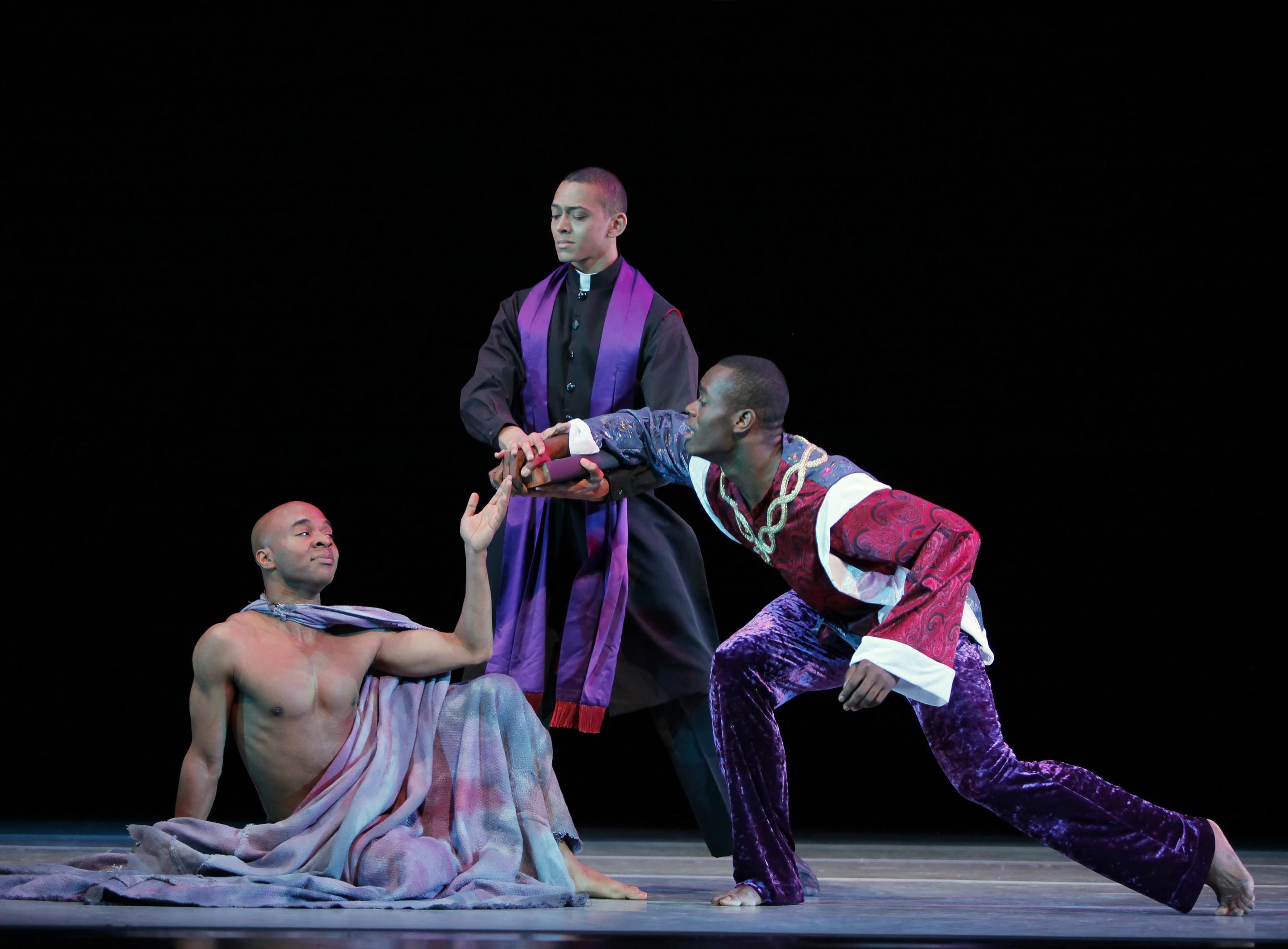 AAADT's Matthew Rushing, Clifton Brown and Jamar Roberts in Alvin Ailey's Mary Lou's Mass