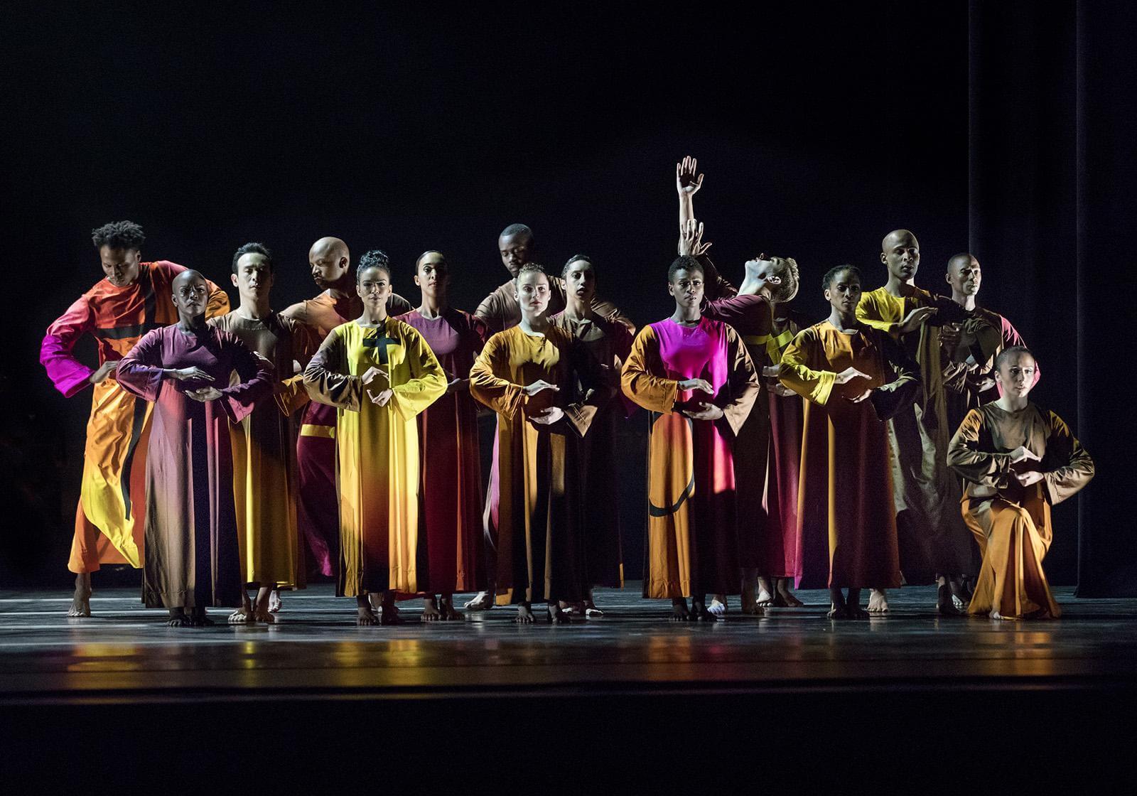 Photo of performers looking towards the audience in Mass