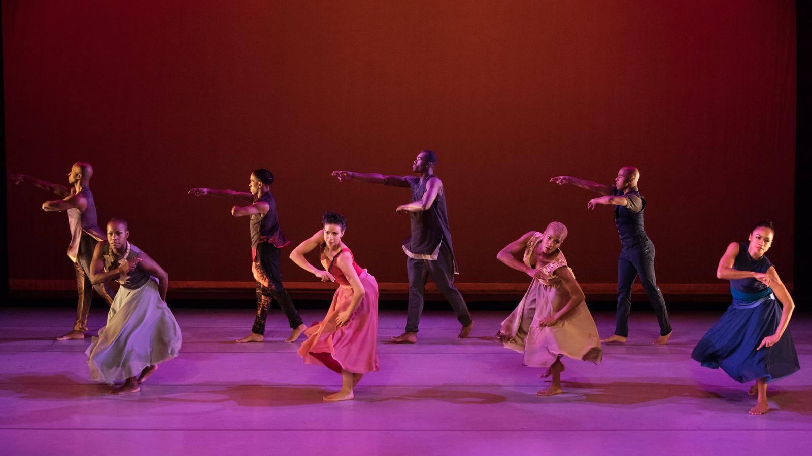 Photo of Ailey dancers in two rows Open Door