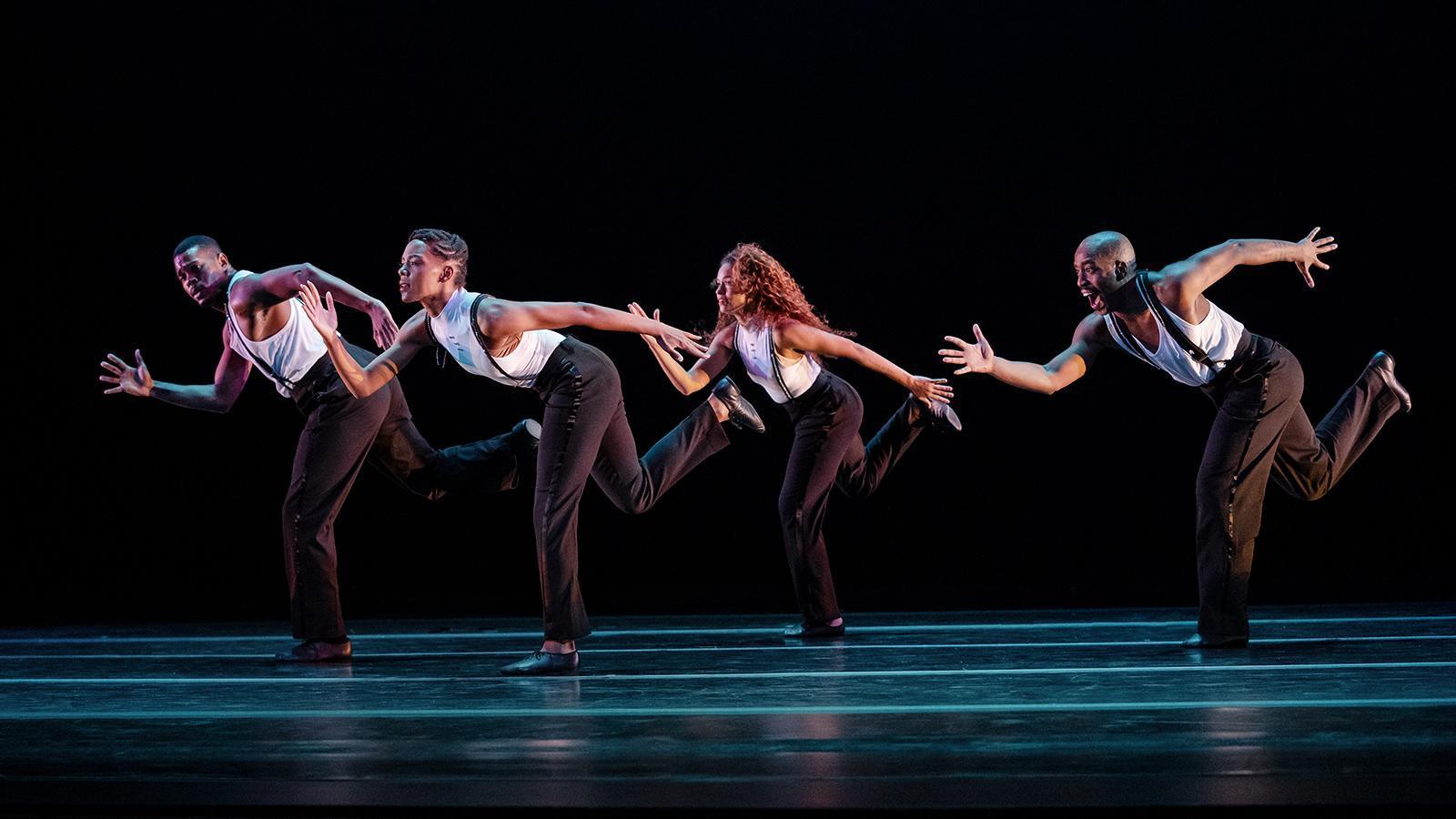 Alvin Ailey American Dance Theater's S.Dumas, S.Figgins, B.I.Pereyra, and R.Maurice in Robert Battle's For Four