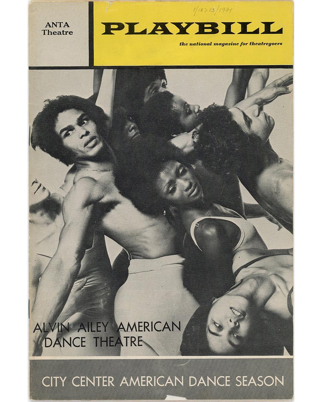 Cover of 1971 Alvin Ailey American Dance Theater playbill program book.