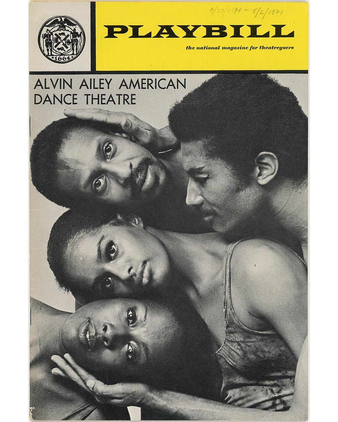 1971 Playbill program cover for Alvin Ailey American Dance Theater.